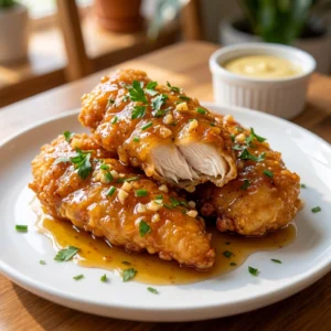 Air Fryer Honey Butter Garlic Chicken Tenders | Easy Crispy Chicken Dinner