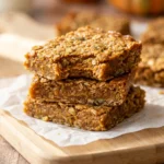 Healthy Pumpkin Peanut Butter Oatmeal Bars | Easy Fall Breakfast Snacks
