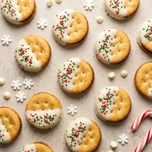 White Chocolate Dipped Nutella Ritz Crackers Cookies | Easy Sweet and Salty Treats