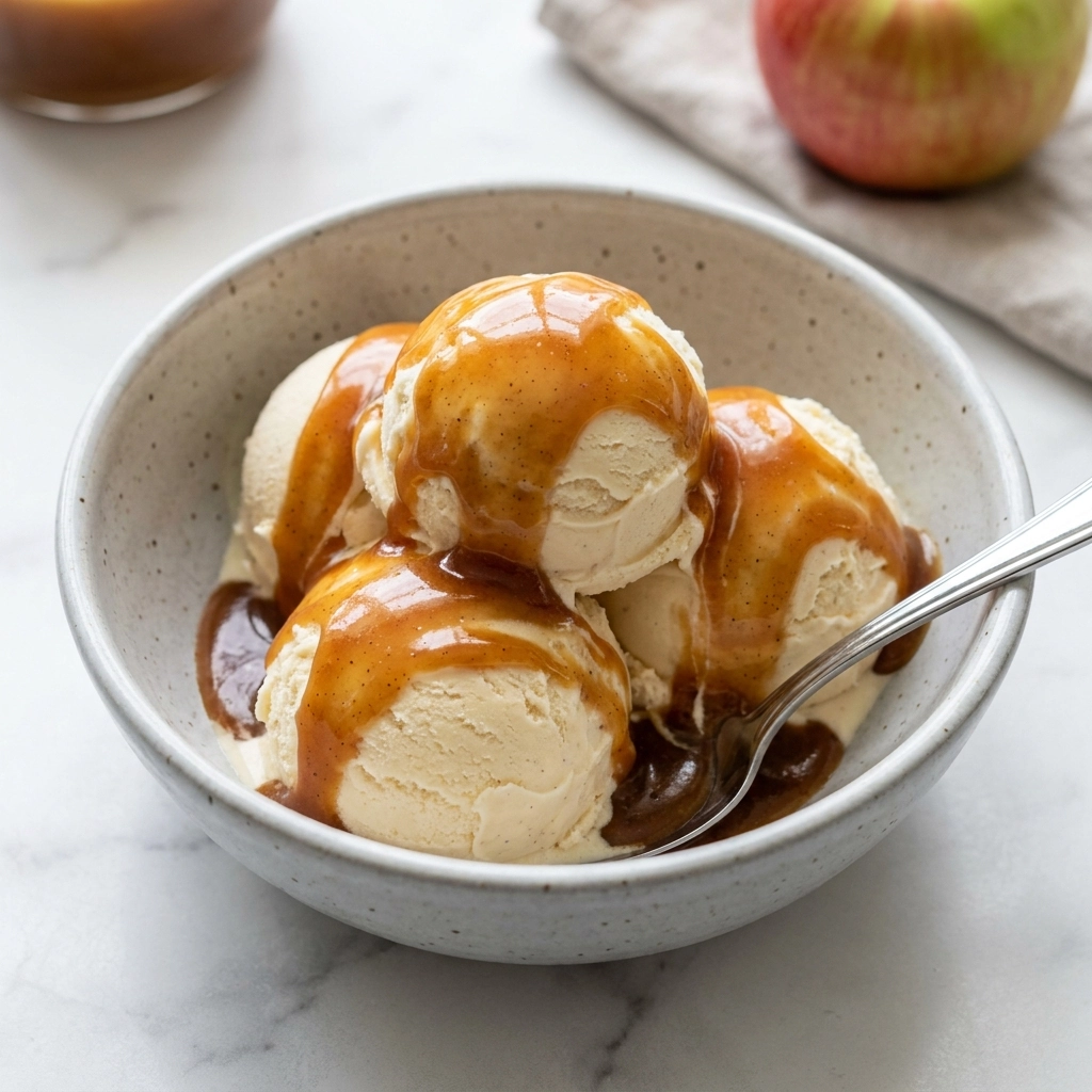 Creamy Apple Cider Caramel Ice Cream for Cozy Fall Nights | Easy Autumn Dessert