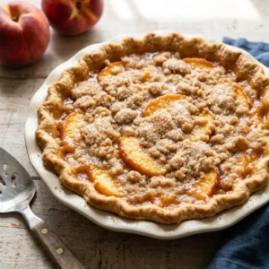 Warm and Gooey Peach Cobbler Pie | Easy Summer Peach Dessert Recipe