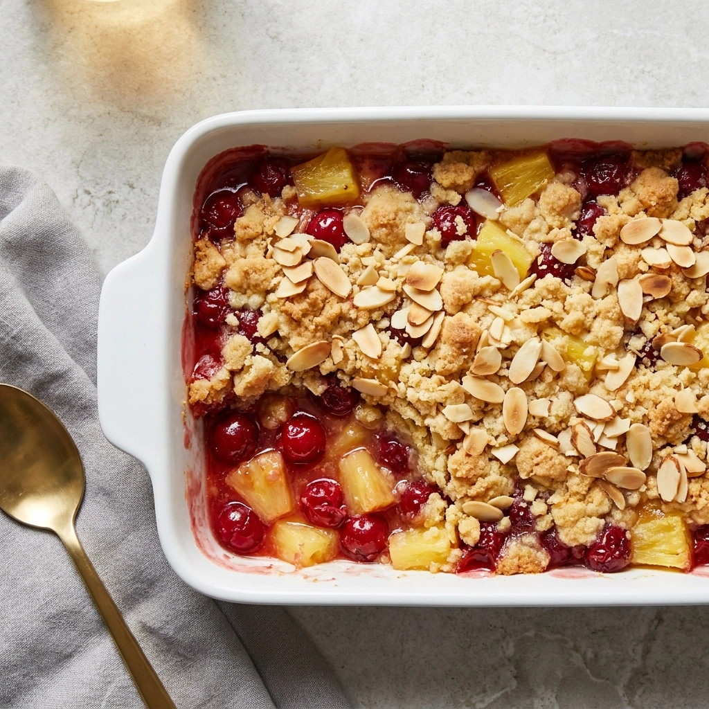 Easy Pineapple Cherry Dump Cake Recipe | Simple Fruit Dessert Cake