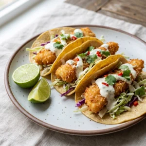 Crispy Coconut Fish Tacos with Zesty Lime Slaw | Easy Seafood Dinner Idea