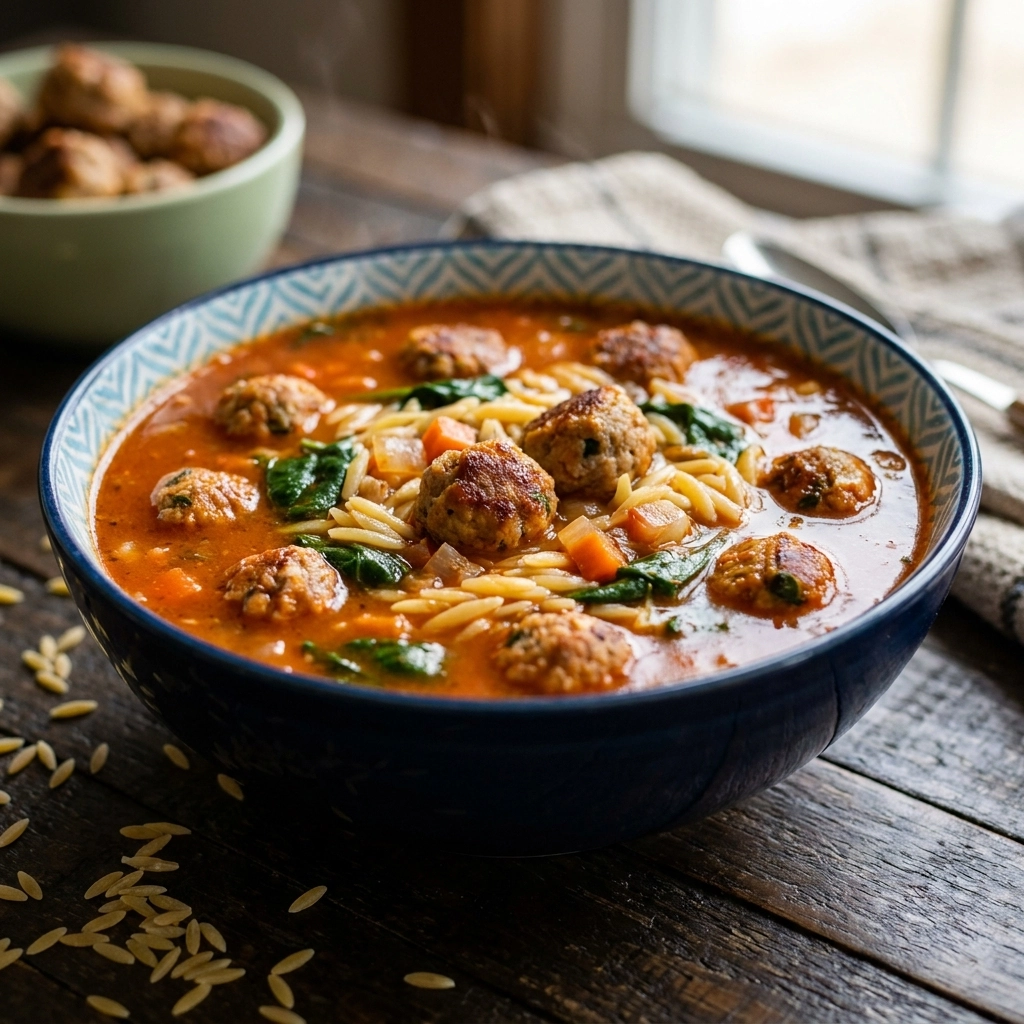 Hearty Turkey Meatball Soup with Fresh Vegetables | Healthy Turkey Soup Recipe