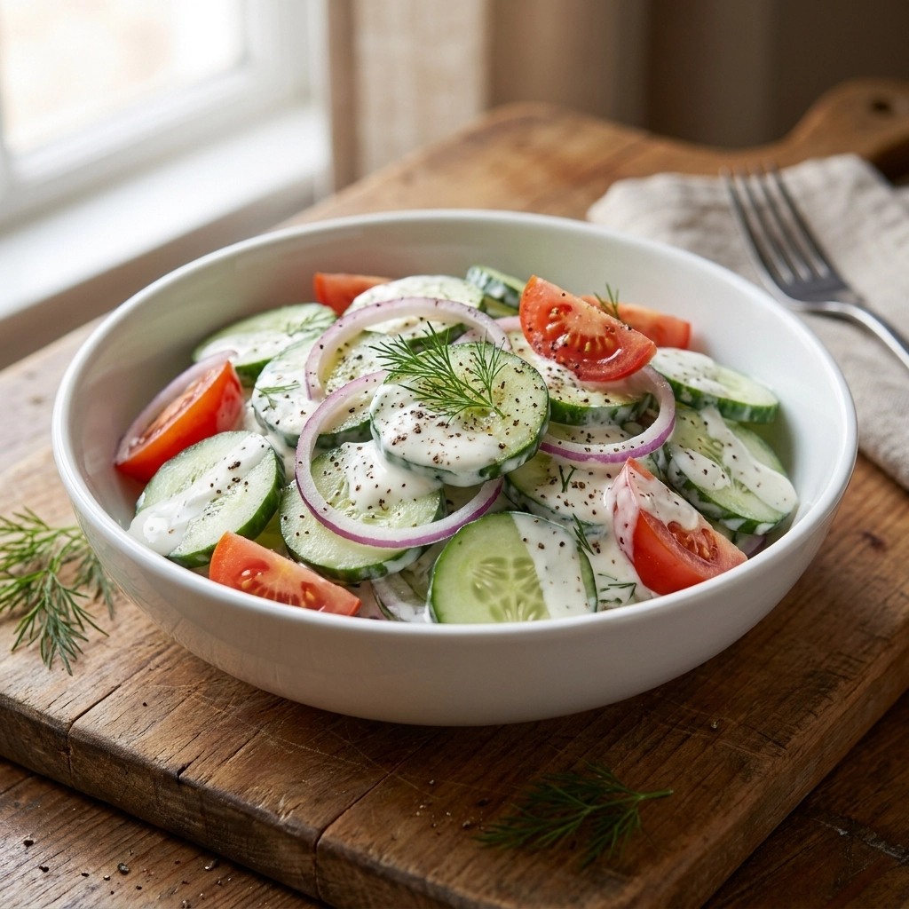 The Ultimate Creamy Cucumber Salad: A Refreshing Summer Classic | Easy Side Dish