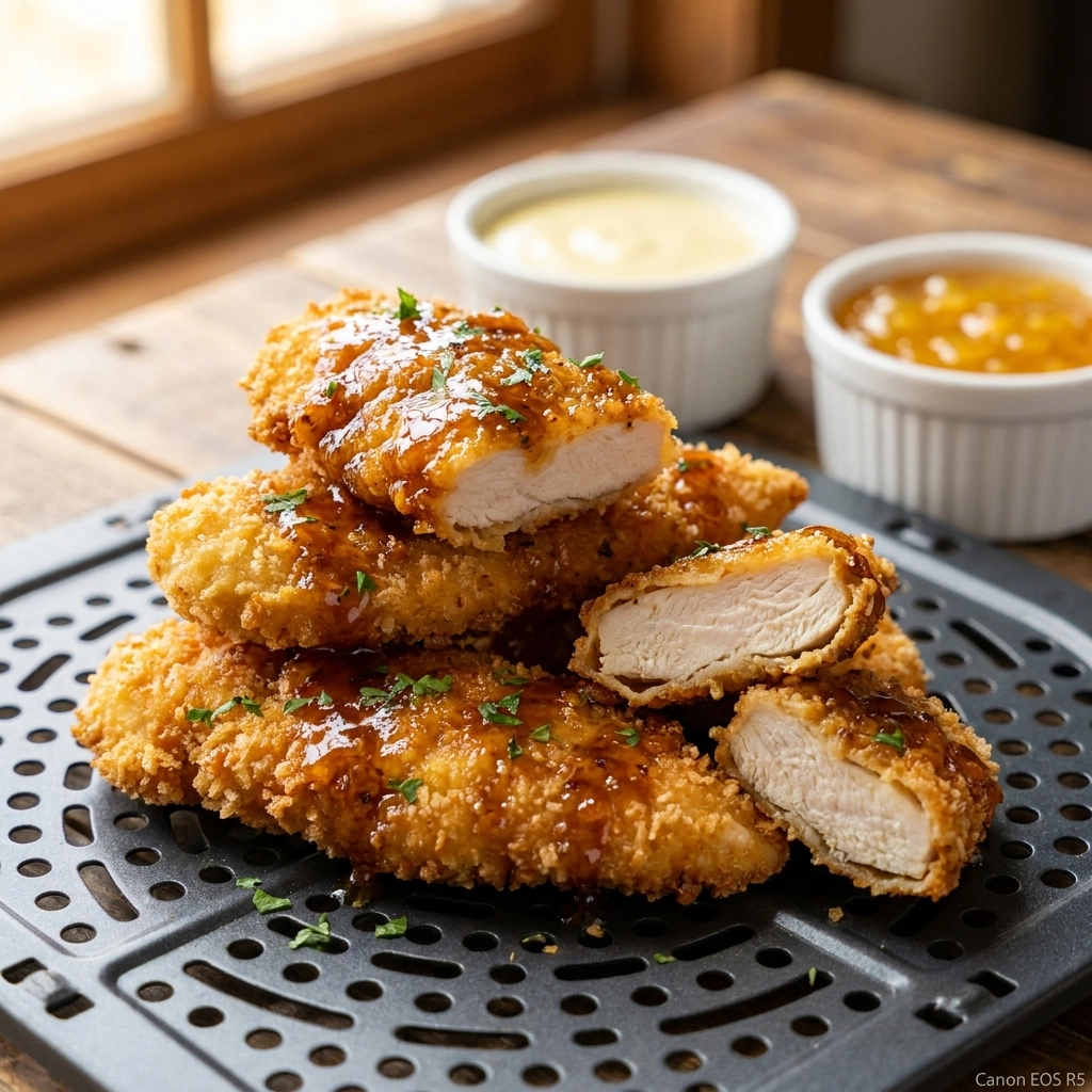 Air Fryer Honey Butter Garlic Chicken Tenders | Easy Crispy Chicken Dinner
