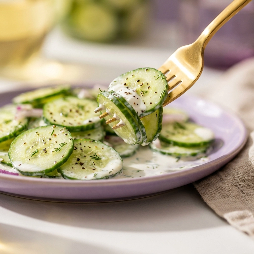 Creamy Cucumber Salad with Greek Yogurt and Fresh Dill | Healthy Summer Side Dish
