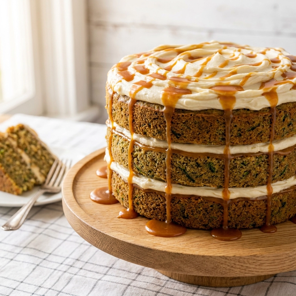 The Ultimate Zucchini Caramel Cake with Cream Cheese Buttercream | Moist Zucchini Cake