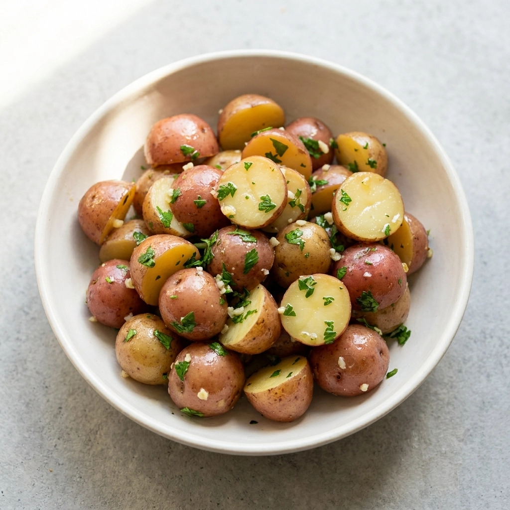 Creamy Slow Cooker Potatoes with Garlic and Herbs | Easy Crockpot Side Dish