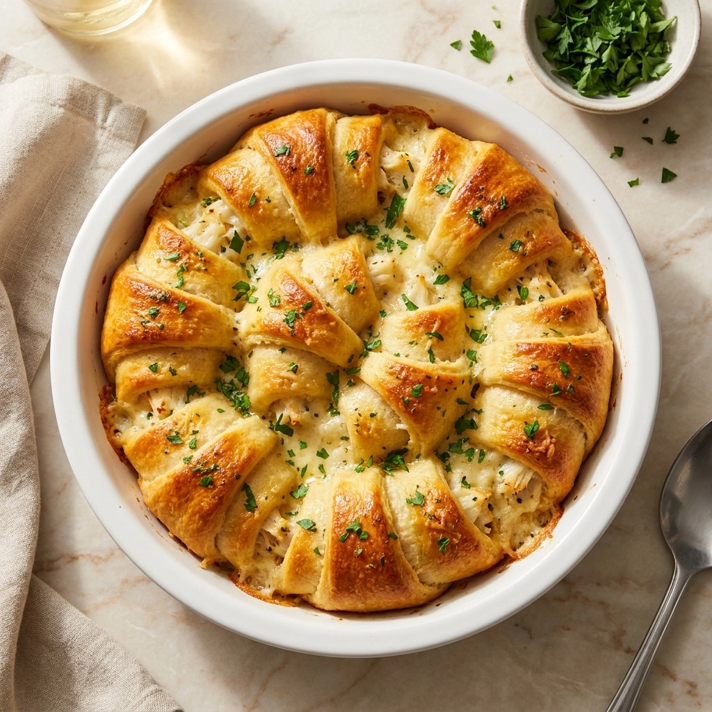 Garlic Parmesan Crab Crescent Bake | Easy Seafood Casserole Recipe
