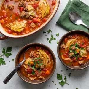 Slow Cooker Cabbage Roll Soup | Easy Comfort Food Meal Prep Recipe