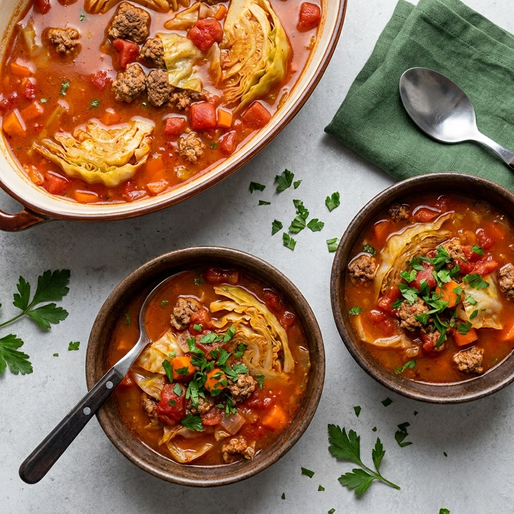 Slow Cooker Cabbage Roll Soup | Easy Comfort Food Meal Prep Recipe