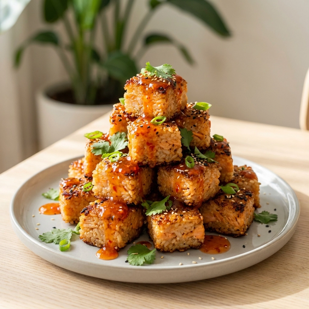 Crispy Salmon Rice Bites: The Ultimate Golden Seafood Snack | Easy Appetizer Recipe