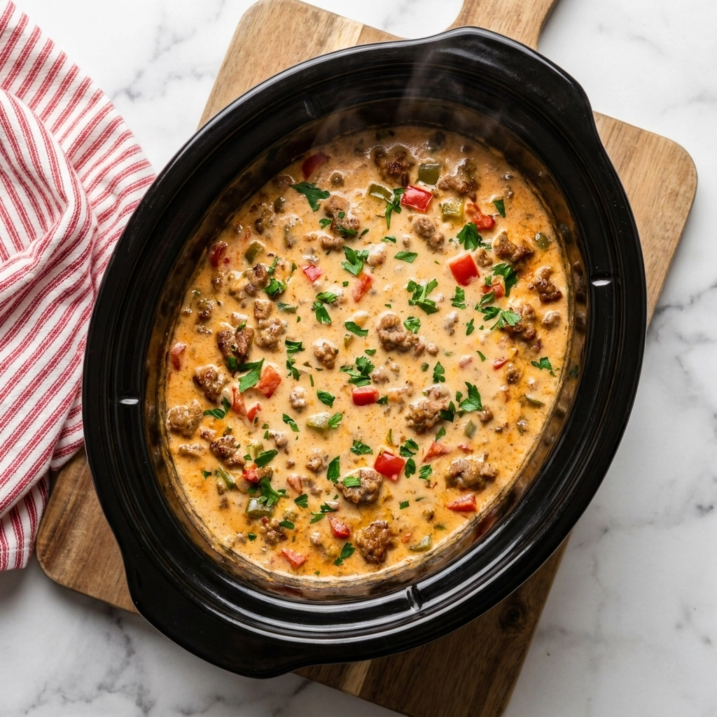 Slow Cooker Sausage Cheese Dip | Easy Game Day Appetizer Recipe