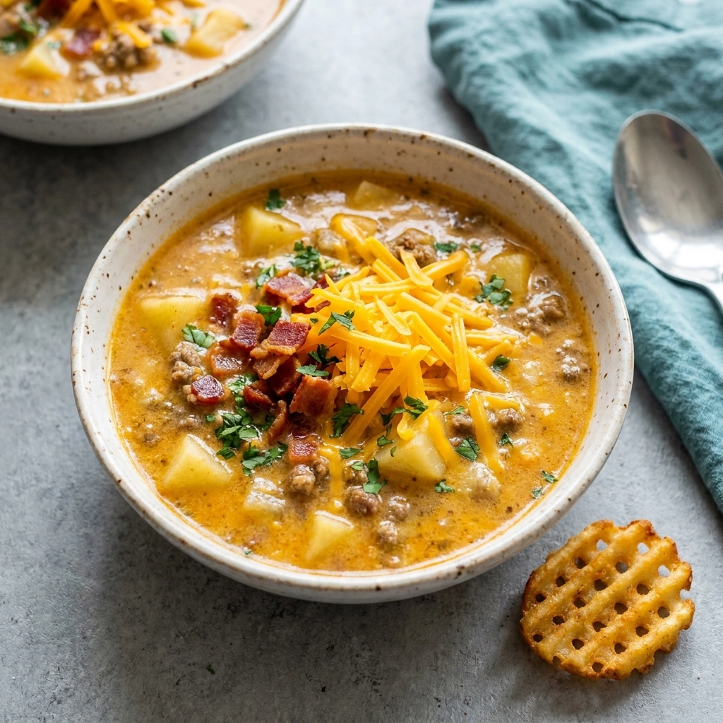 Slow Cooker Cheeseburger Soup: The Ultimate Comfort Bowl | Easy Crockpot Dinner