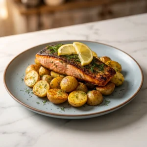 Lemon Dill Salmon Potato Skillet | Easy One Pan Salmon and Potato Dinner