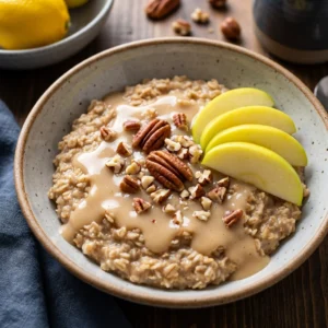 Delicious Golden Brown Sugar Apple Whole Grain Bowl | Healthy Breakfast Idea