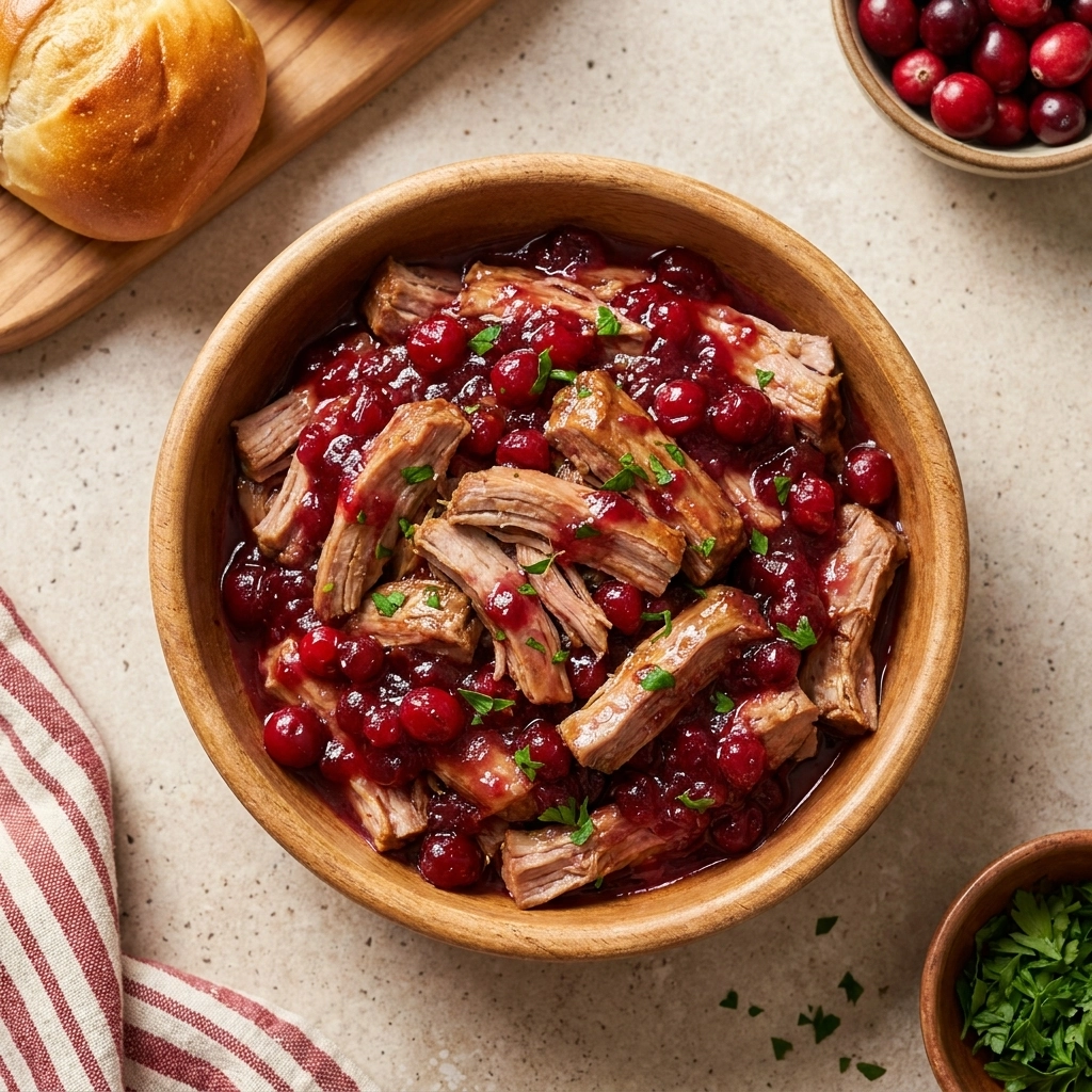 Slow Cooker Cranberry Pork Tenderloin with a Tangy Glaze | Easy Holiday Main Dish