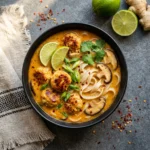 Thai Inspired Chicken Meatball Soup | Healthy Thai Chicken Soup Recipe