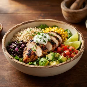Zesty Tequila Lime Chicken Burrito Bowl | Easy Healthy Mexican Dinner Ideas