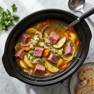 Slow Cooker Corned Beef and Cabbage Soup | Easy Crock Pot Comfort Meal