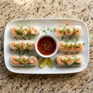 Sweet Chili Shrimp Rice Paper Rolls | Easy Healthy Shrimp Spring Rolls Recipe