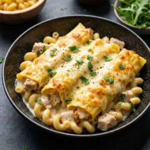 Cheesy Chicken Manicotti Alfredo | Creamy Baked Pasta Dinner Recipe