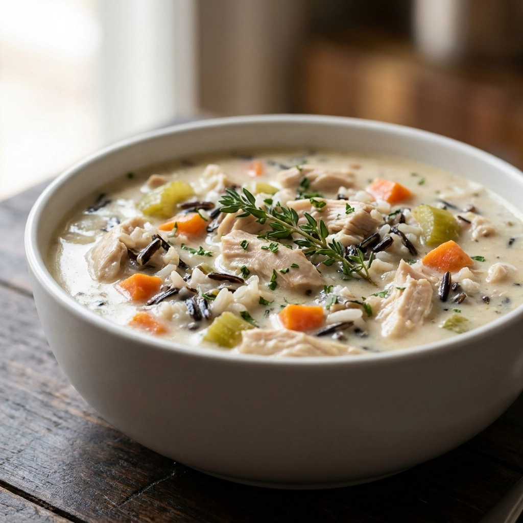 Creamy Chicken Wild Rice Soup | Cozy Healthy Comfort Food Dinner Recipe