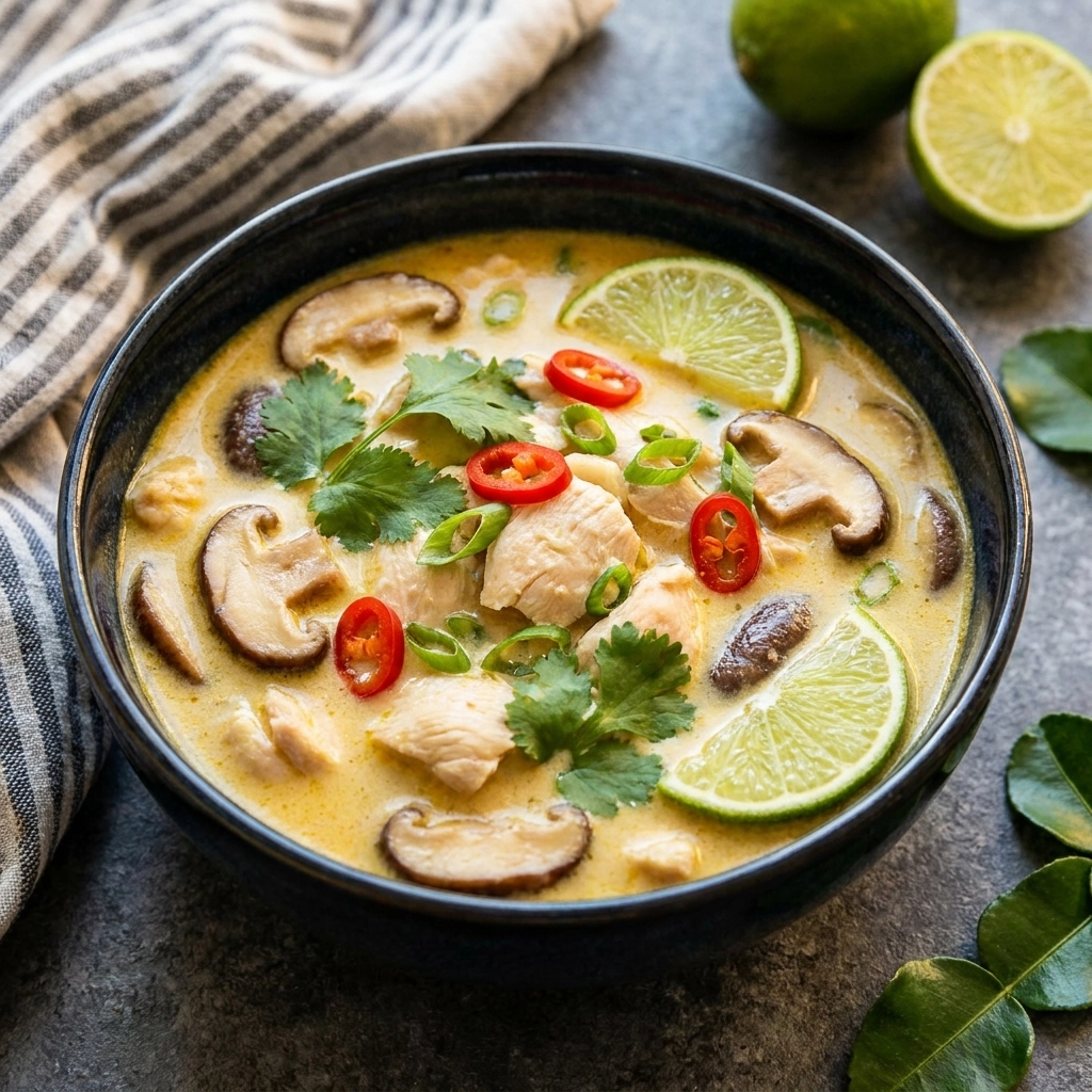 Tom Kha Gai Soup (Thai Coconut Chicken Soup) | Easy Authentic Thai Soup Recipe