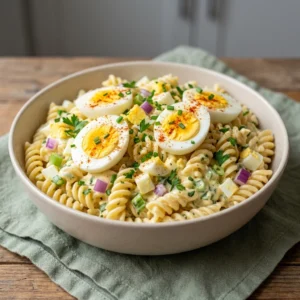 Creamy Deviled Egg Pasta Salad with a Zesty Twist | Easy Summer Pasta Salad Recipe