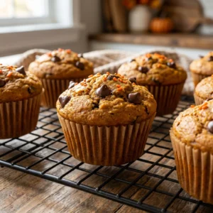 Moist Pumpkin Chocolate Chip Muffins | Easy Fall Baking Recipe