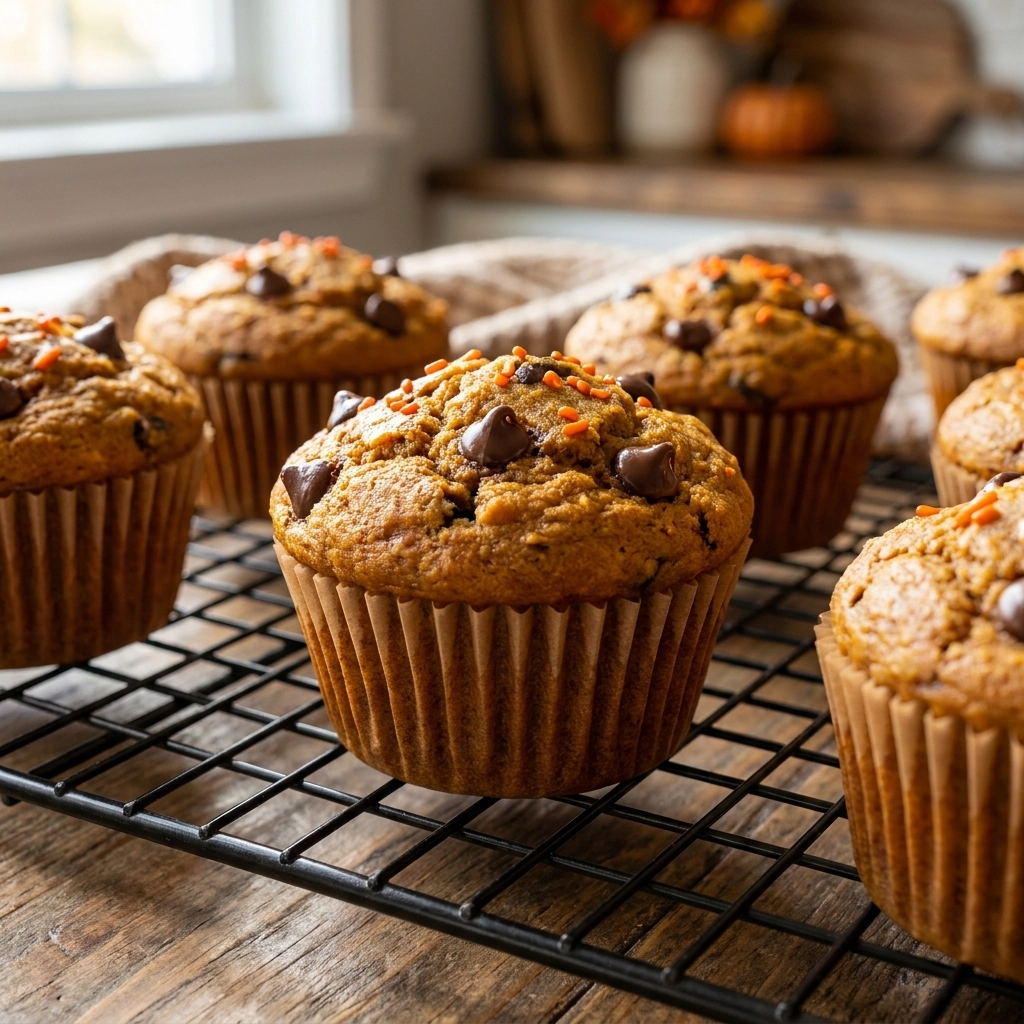 Moist Pumpkin Chocolate Chip Muffins | Easy Fall Baking Recipe