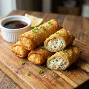 Crispy Crab Rangoon Egg Rolls | Easy Chinese Appetizer Recipe