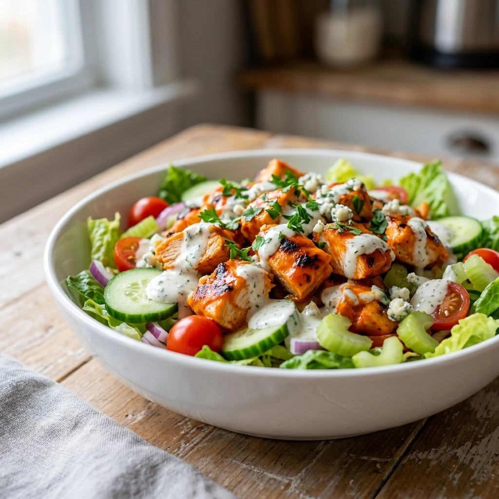 Easy Buffalo Chicken Salad with a Zesty Twist | Healthy High Protein Lunch Idea