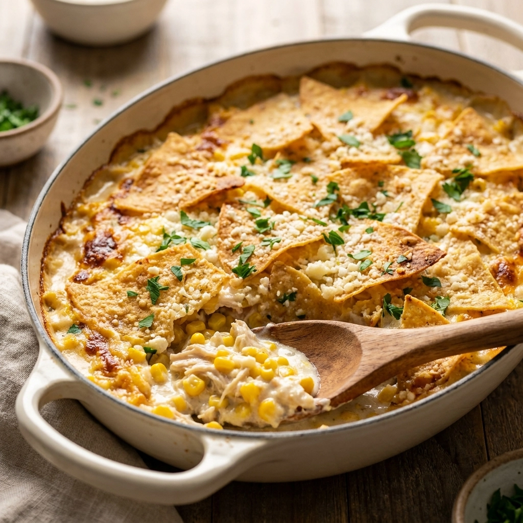 Creamy Street Corn Chicken Casserole | Easy Family Dinner Recipe