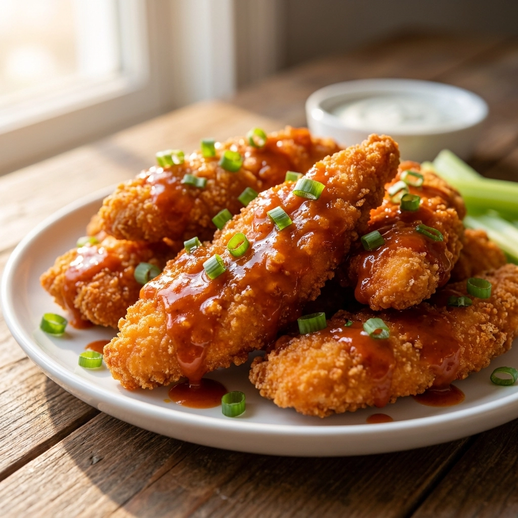 Crispy Buffalo Chicken Tenders Recipe | Easy Game Day Appetizer Ideas