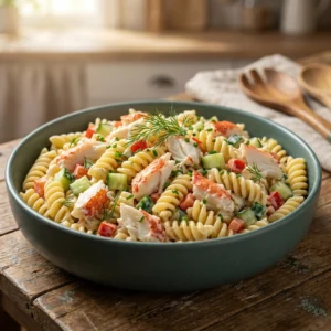 Creamy Crab Pasta Salad with a Zesty Twist | Easy Seafood Pasta Salad Recipe