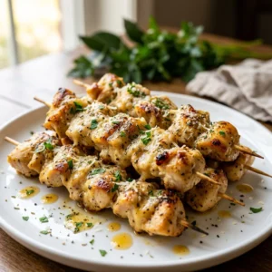 Air Fryer Garlic Parmesan Chicken Skewers | Easy High Protein Dinner Idea