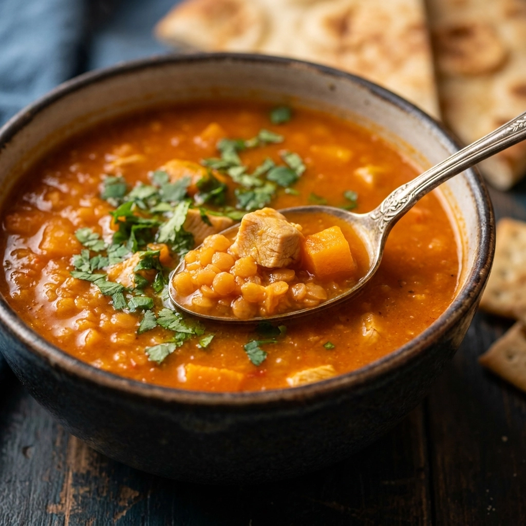 Spicy Red Lentil Chicken Soup: A Warming Kitchen Adventure | Healthy Dinner Ideas