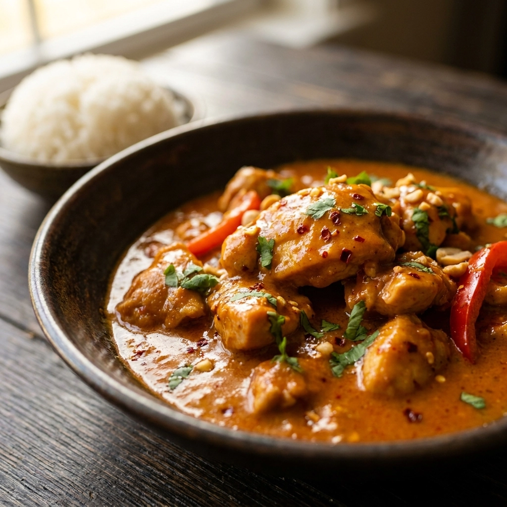 Slow Cooker Thai Peanut Chicken with Creamy Nut Sauce | Easy Crockpot Dinner