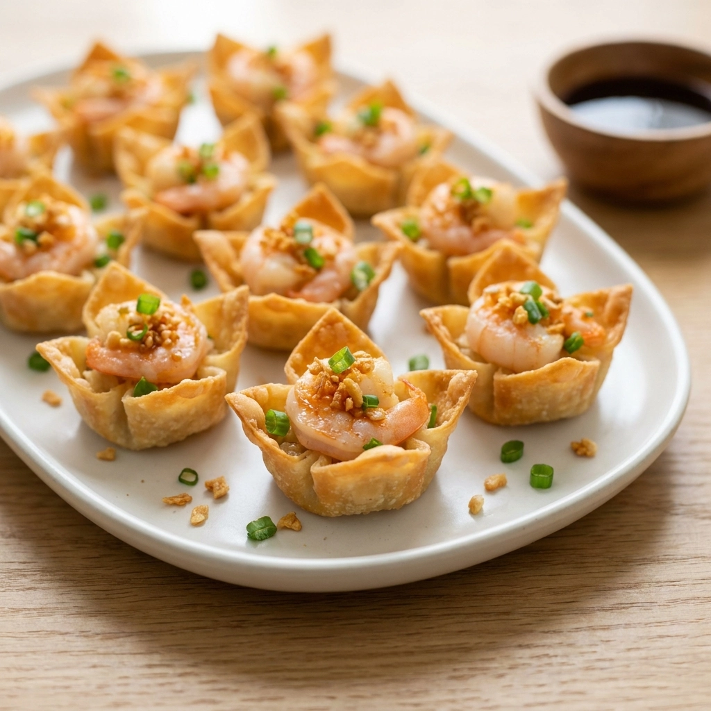 Crispy Shrimp Wonton Cups | Easy Asian Appetizer Recipe for Parties