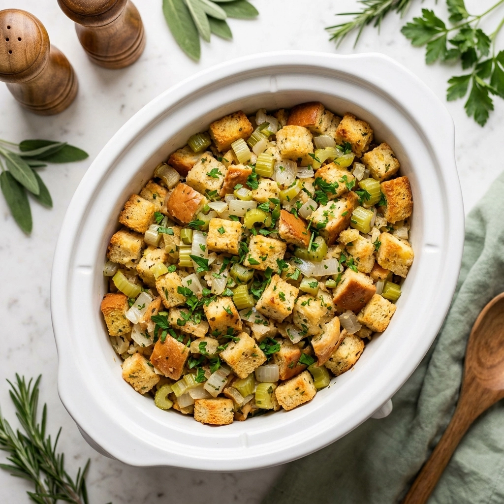 Easy Slow Cooker Stuffing: The Ultimate Stress-Free Thanksgiving Side | Crockpot Stuffing