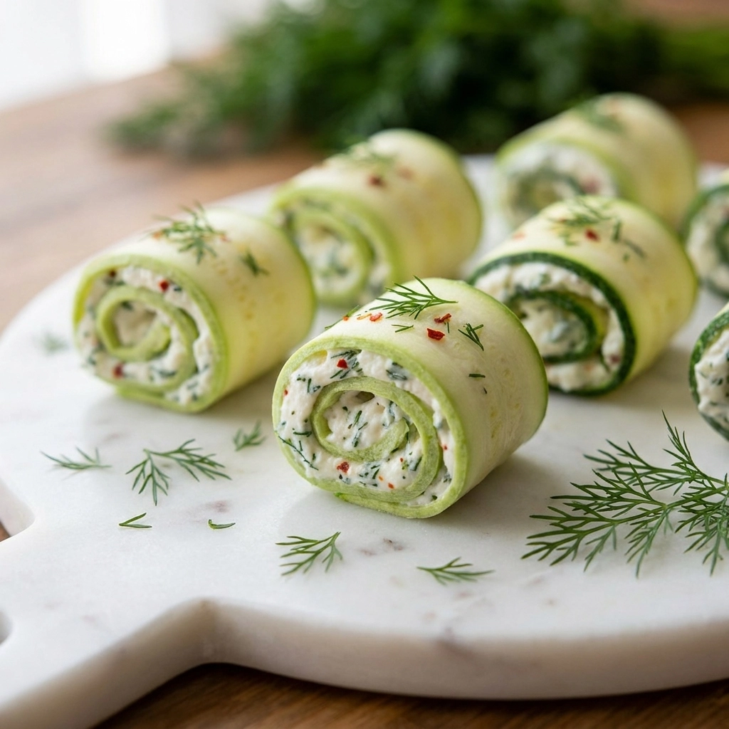 Fresh Dill & Cheese Cucumber Pinwheels | Easy Healthy Party Appetizer Ideas