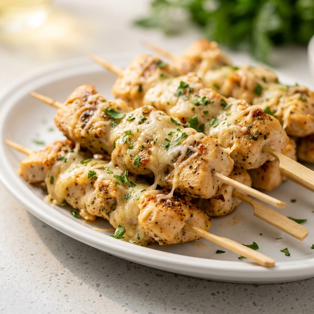 Air Fryer Garlic Parmesan Chicken Skewers | Easy High Protein Dinner Idea