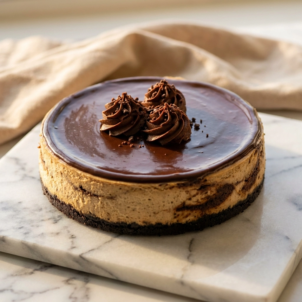 Espresso Chocolate Swirl Cheesecake | Decadent Coffee Dessert Recipe