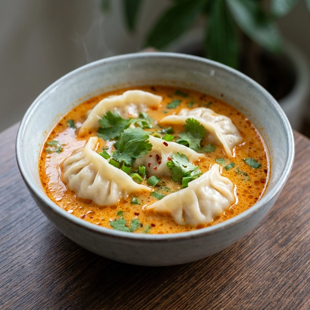 Thai Red Curry Dumpling Soup – A Cozy Bowl of Flavor | Easy Thai Soup Recipe
