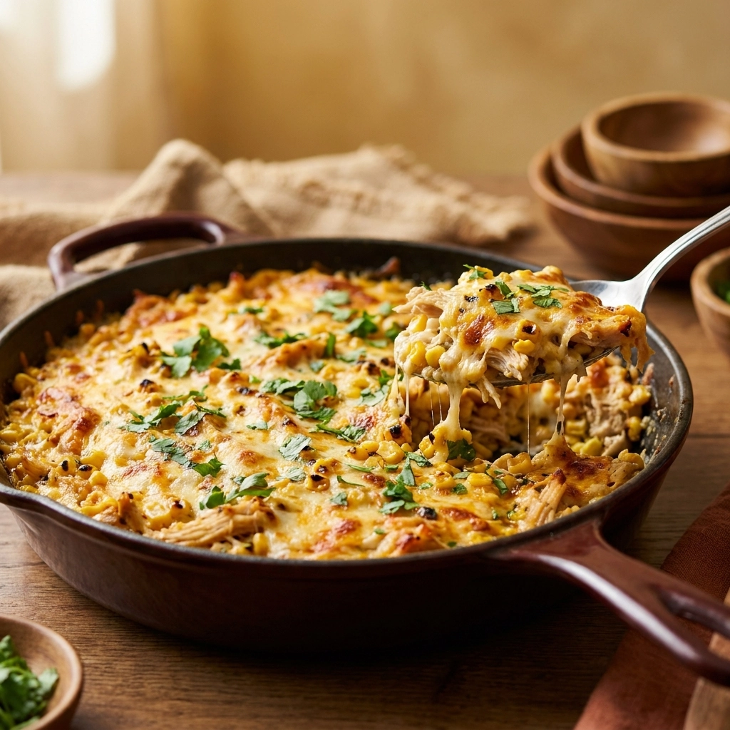 Creamy Street Corn Chicken Casserole | Easy Family Dinner Recipe