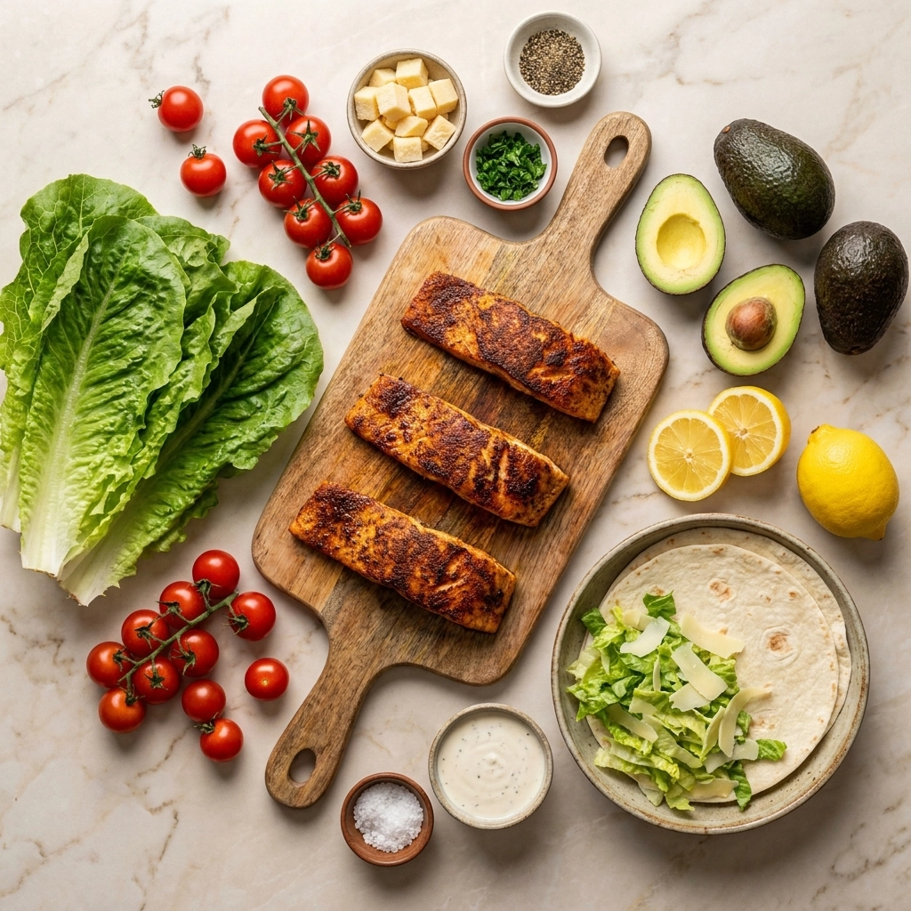 Blackened Salmon Caesar Wraps: A Bold High-Protein Adventure | Healthy Lunch Idea