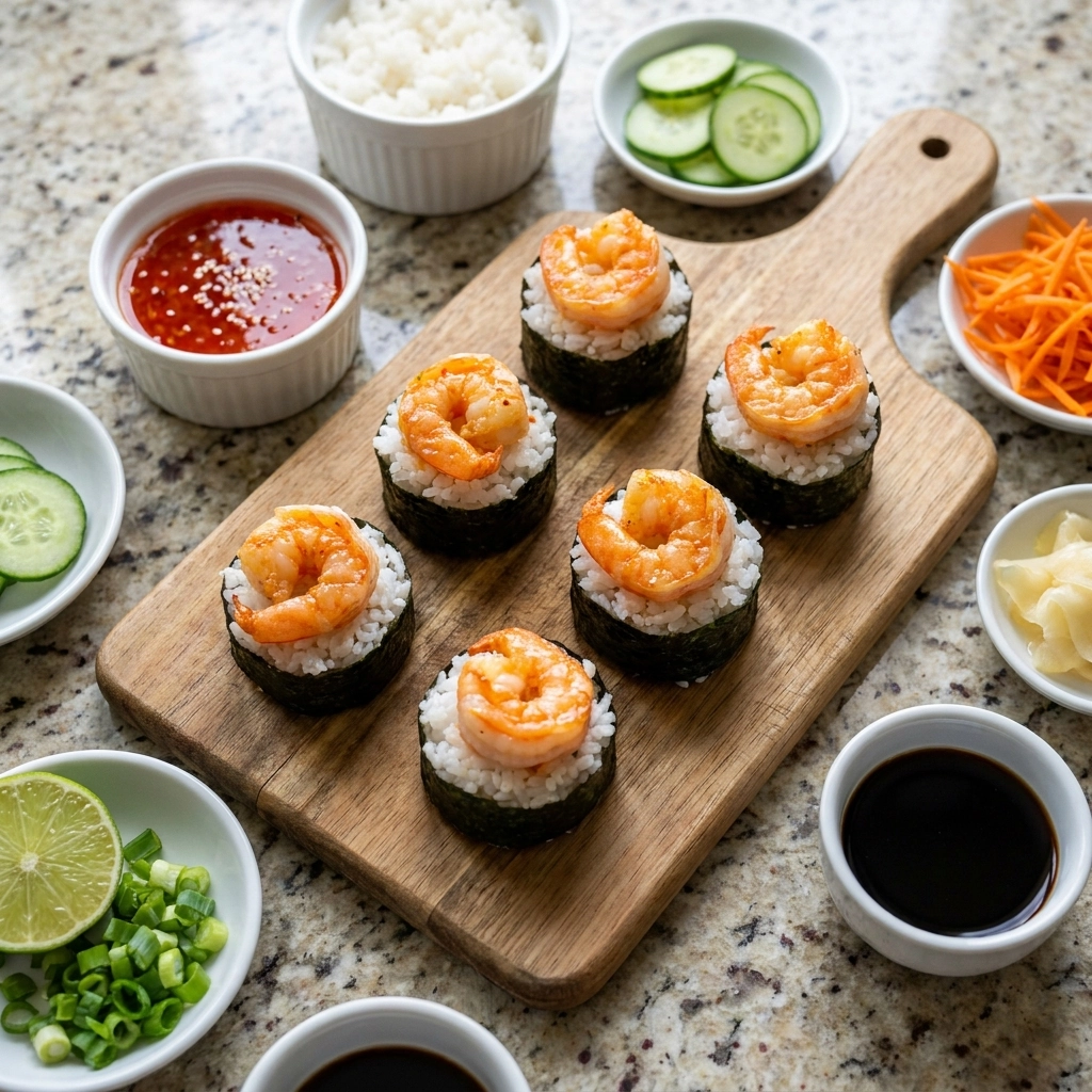 Sweet Chili Shrimp Sushi Cups | Easy Seafood Appetizer for Parties