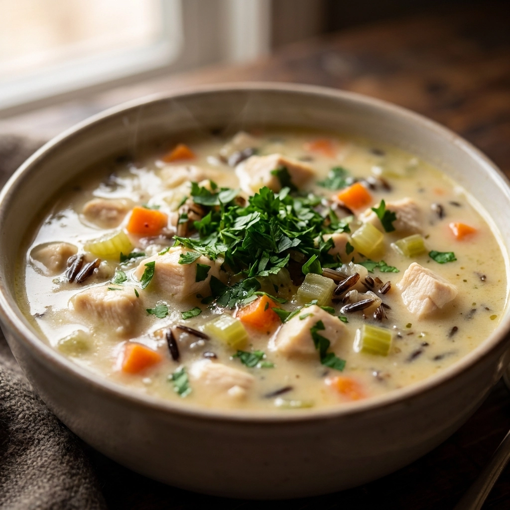 Creamy Chicken Wild Rice Soup | Cozy Healthy Comfort Food Dinner Recipe